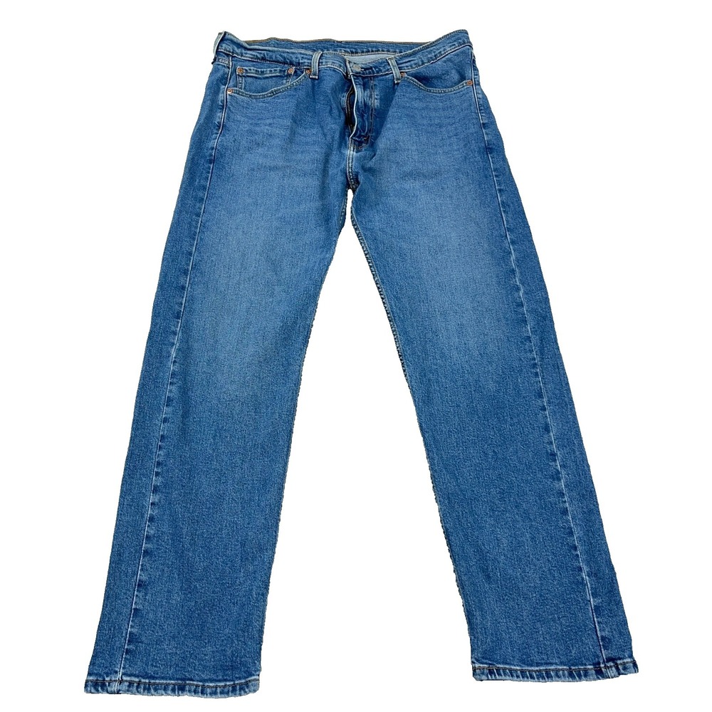 Levis 505 Jeans Men 36x30 Straight Leg Regular Fit Med Wash Work Pants Faded A8